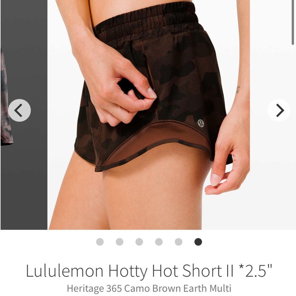 Lululemon Hotty Hot Shorts II Size 4 (2.5”) Heritage 365 Camo Brown Earth
